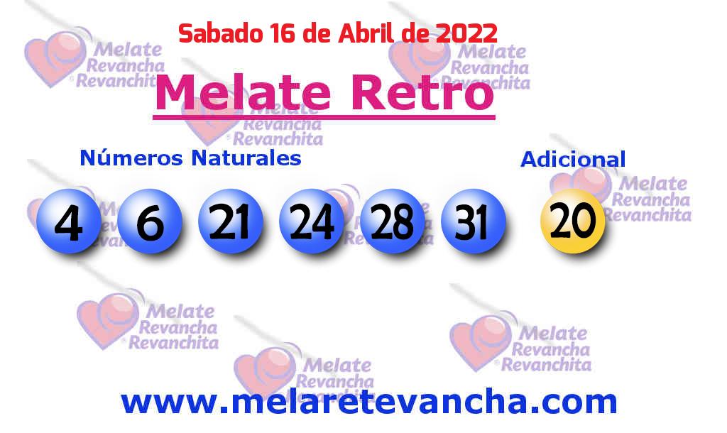 Últimos resultados de Melate Retro Últimos resultados de los sorteos de Melate Retro